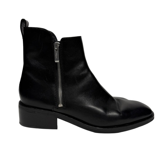 3.1 Phillip Lim Shoes - 3.1 Phillip Lim Alexa Ankle Boot Black Leather Zip Square Toe Bootie Size 10